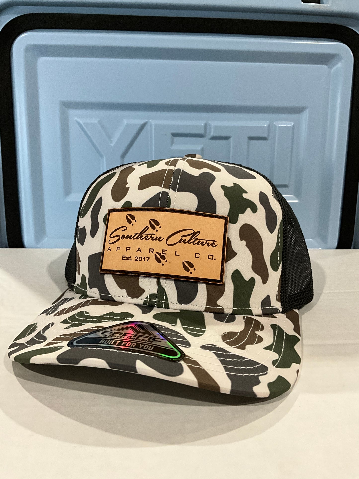 Deer Tracks Leather Patch Trucker Hat