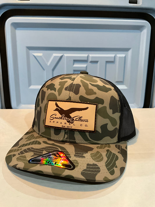 Flying Duck Leather Patch Trucker Hat