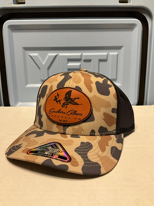 Duck Oval Leather Patch Trucker Hat