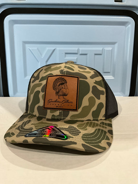 Turkey Strut Leather Patch Trucker Hat
