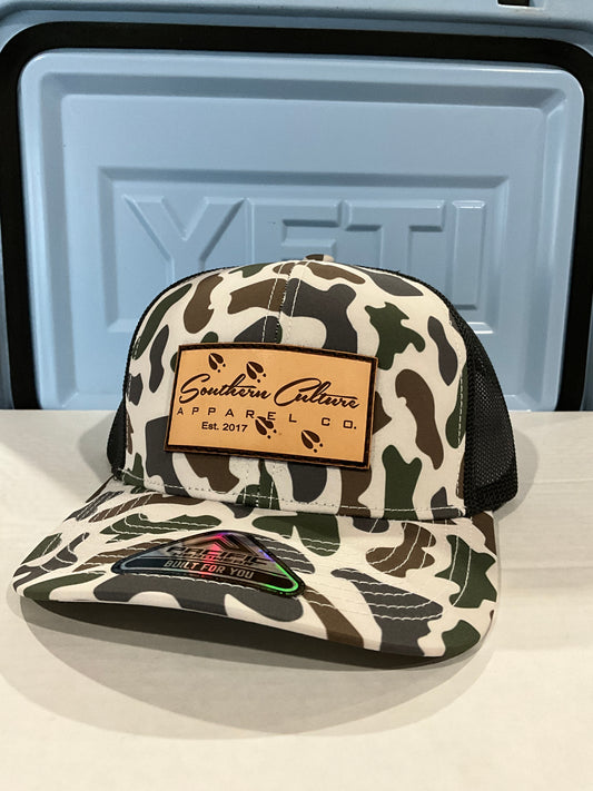 Deer Tracks Leather Patch Trucker Hat