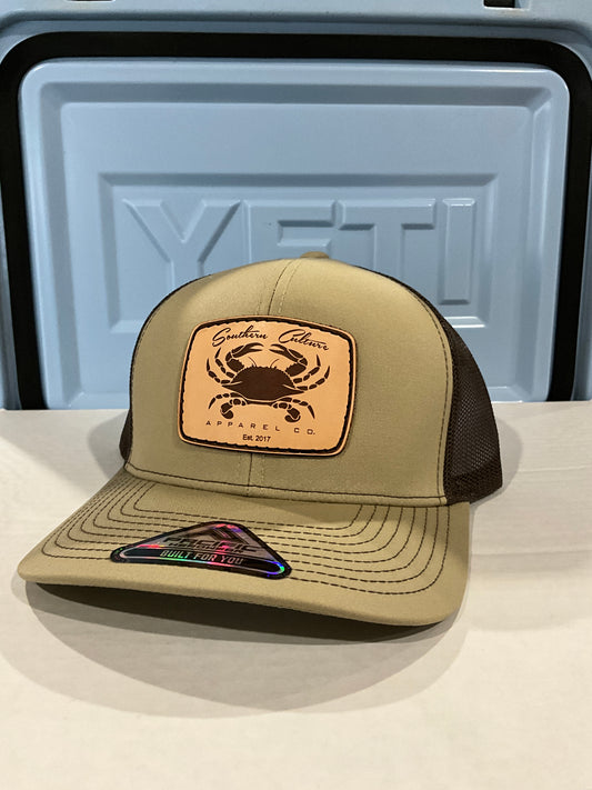 Crab Leather Patch Trucker Hat